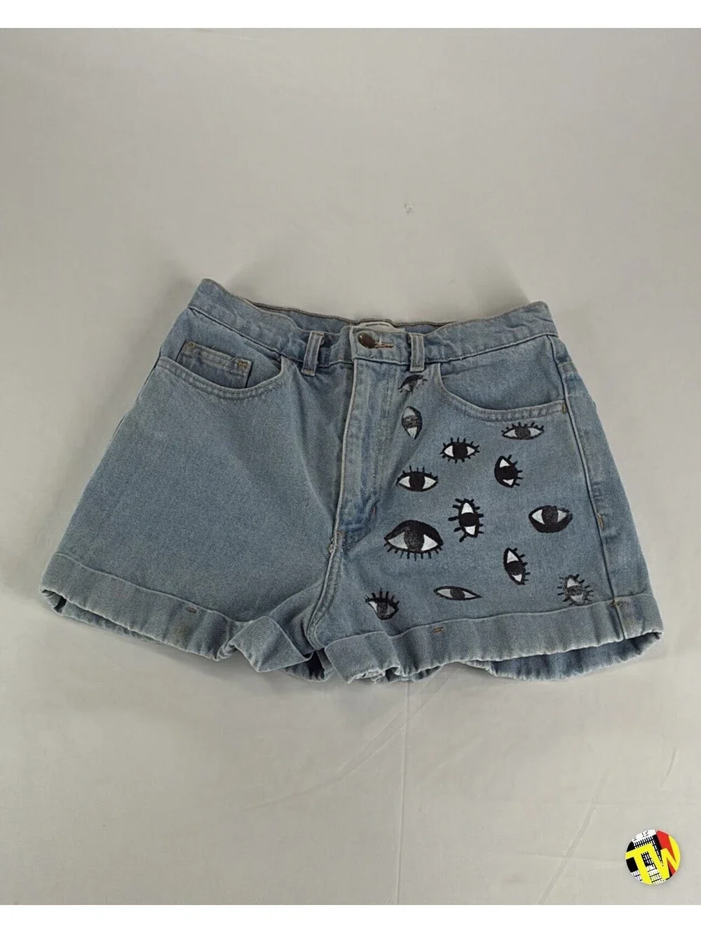 Vintage 2010s American Apparel Denim Shorts Hand Painted